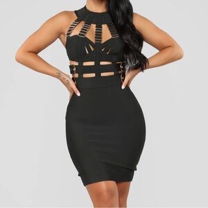 Fashion nova Kimberly bandage dress in black size small edgy club goth